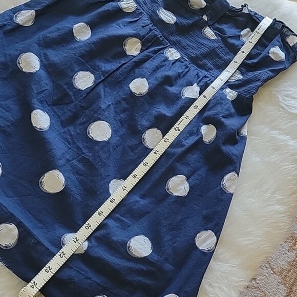 HOLLISTER Blue White Polka-Dot Strapless Ruffle Mini Boho Preppy Summer Dress M - Picture 8 of 8
